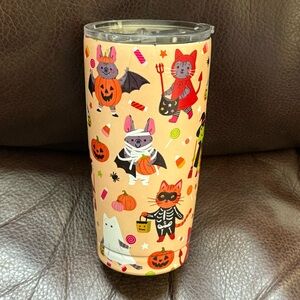Cats Bats and Foxes in Halloween Costumes Stainless Steel Travel Tumbler